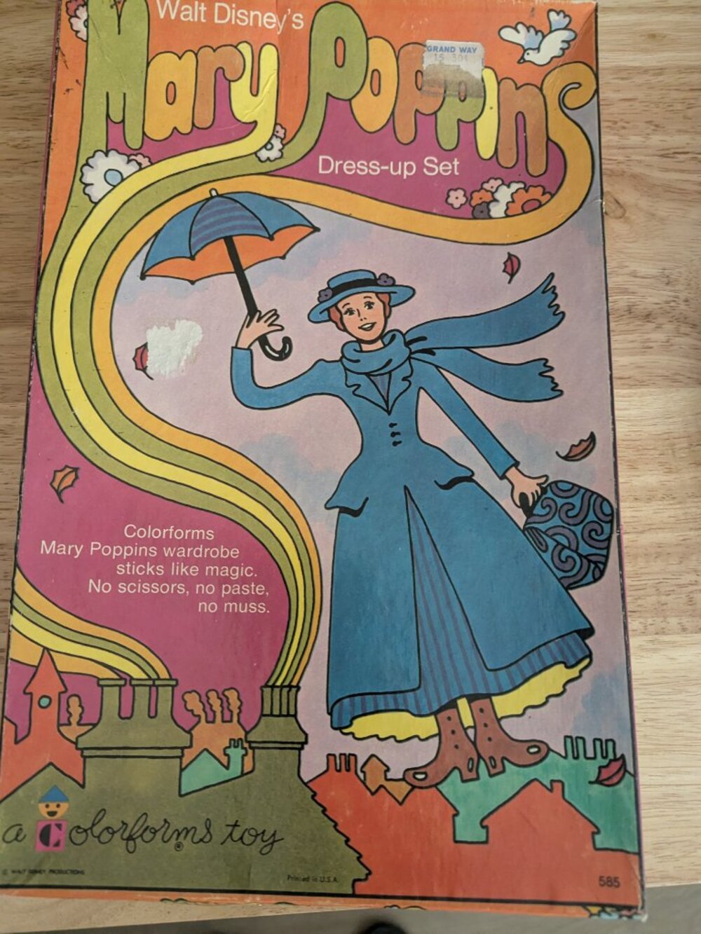1960s Unused Mary Poppins Colorforms Dress Up Kit Walt Disney VTG Complete